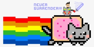 Never Surrender 8-bit Kane And Nyan Cat - Nyan Cat Transparent