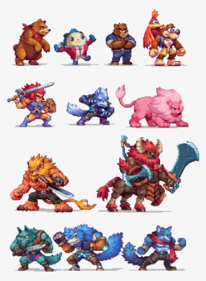 Bears, Lions And Wolves Pixelart - Bloody Roar Pixel Art