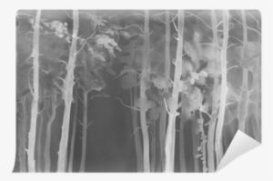 Foggy Forest Night Watercolor Background Wall Mural - Watercolor Painting