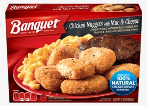 Chicken Nuggets With Mac & Cheese And Brownie - Banquet Chicken Nuggets And Mac And Cheese