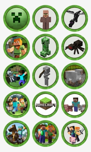 Minecraft Edible Cupcake Toppers - Topper Cupcake Minecraft Png