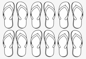 Flip Flops Black White Line Art 999px 177 - Coloring Book