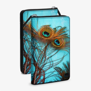 Dailyobjects 3 Peacock Feathers Travel Organiser Passport - 3 Peacock Feathers Bathroom Shower Curtain - 71" By