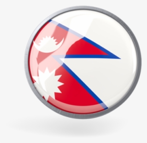 Illustration Of Flag Of Nepal - Nepal Flag In Circle