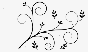 Floral Design Decorative - Black Flower Design Png