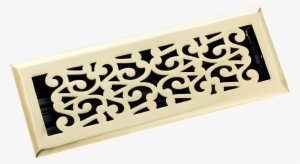 20239 Pb Scroll V=1475505625 - 4 In. X 14 In. Scroll Floor Register, Antique Pewter