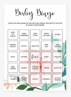 Baby Shower Bingo Printable For Floral Themed Baby - Baby Shower