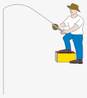Man Fishing Black And White Stock - Fishing Man Cartoon Png