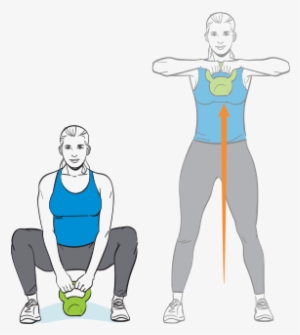 Begin In A Lunge With Your Right Foot In Front And - Kettlebell Squat To Upright Row