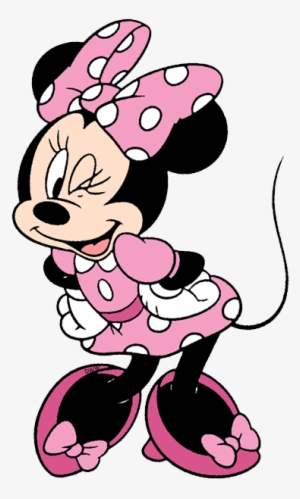 Minnie Winking Minnie Adjusting Bow - Clip Art Minnie Mouse