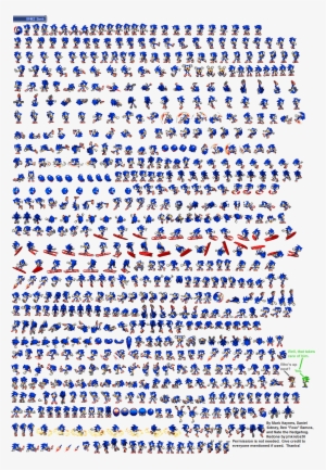 Sonic Sprite Sheet - Free Transparent PNG Download - PNGkey