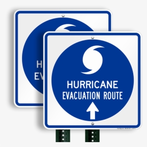 Hurricane Evacuation Route Ahead Arrow Sign - Sign
