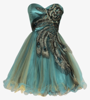 Metallic Peacock Embroidered - Masquerade Ball Peacock Dress