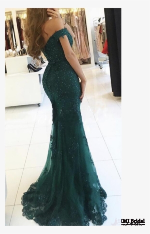 Dark Green Off Shoulder Lace Long Mermaid Prom Dresses - Forest Green Prom Dresses 2018