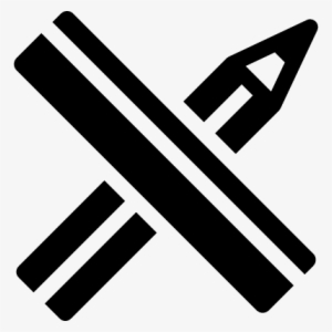 Pencil And Ruler Crossed Vector - Pencil Crossed
