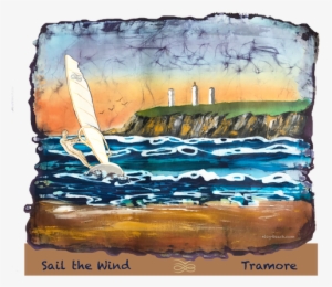 Sail The Wind Tramore 100% Cotton Hoodie In Green, - Watercolor Paint