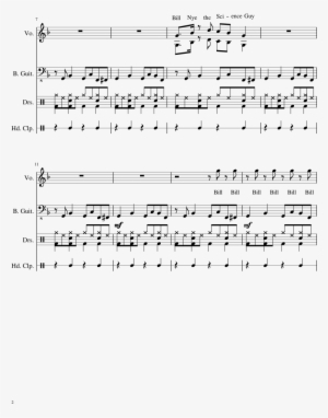 Bill Nye The Science Guy Sheet Music 2 Of 3 Pages - Bill Nye Theme Song Piano