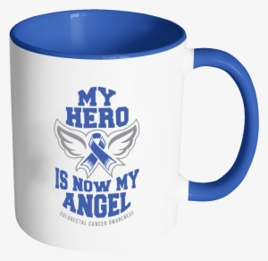 My Hero Is Now My Angel Colorectal Cancer Awareness - Cancer Ribbon Logo Colon