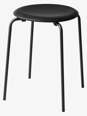 Dot Stool In Black Cowboy Leather And Black Powder - Chair