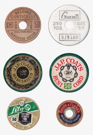 Thread Spool Embellishments - Sewing Thread Vintage Spool Images Pinback Button Badges