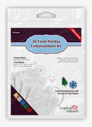 01224 3d Foam Holiday Embellishment Kit With Foil - Scrapbook Adhesives 3d Foam Hearts