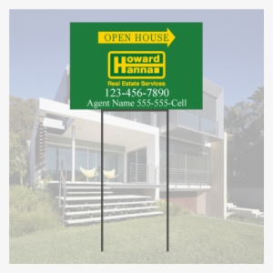 Directional Sign With Color Photo, Heavy Step-stake - Howard Hanna