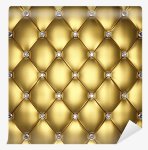 Golden Leather Upholstery With Diamond Buttons Wall - Diamond Wallpaper Hd Gold