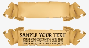 Title Banner Png - Old Paper Ribbon Vector