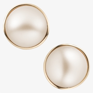 Clip On Cream Pearl Button Earrings - Pearl Button