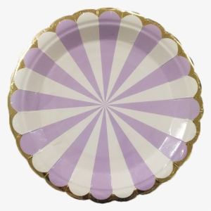 Fashion Design Gold Foil Divided Paper Plate - Yellow Striped Paper Plates