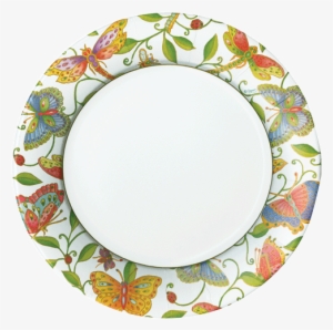 Caspari Parvaneh's Garden Butterfly Printed Paper Dinner - Butterfly Print Plates Dinner