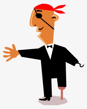 Vector Illustration Of Swashbuckling Buccaneer Pirate - Cartoon