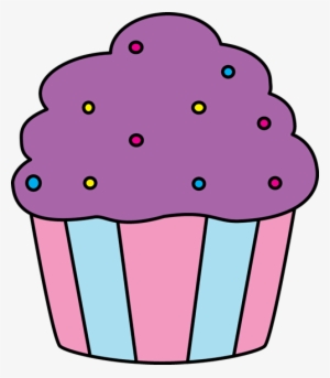 Purple Cupcake With Sprinkles - Cup Cake Clip Art Black And White