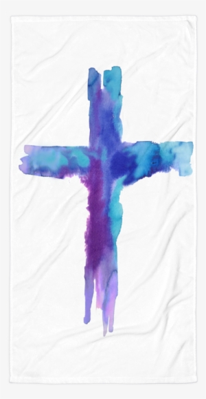 Watercolor Cross Towel - Watercolor Painting