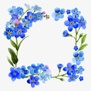 Watercolor Frame Png - Marco De Flores Celestes