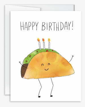 Watercolor Taco Happy Birthday Card - Feliz Cumpleaños Tacos
