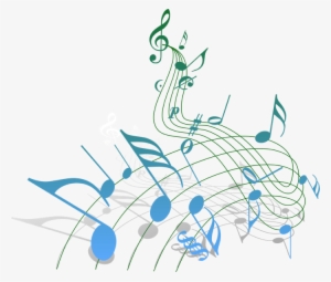 Clipart Transparent Christmas Musical Notes Clipart - Blue And Green Music Notes