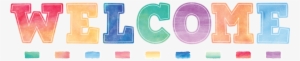 Tcr8190 Watercolor Welcome Bulletin Board Display Set - Welcome Watercolor