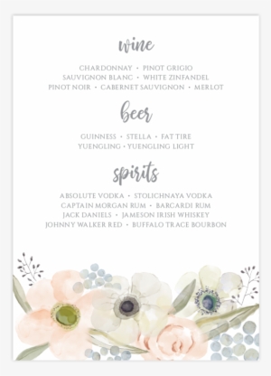 Drink Menu - Watercolor Painting