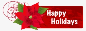 Happy Holidays Flower Banner - Happy Holidays Clip Art Banner