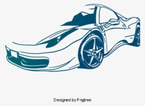Blue Vector Car, Car Clipart, Sports Car, Cartoon Car - Sports Car