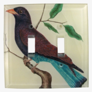 Purple Blue Bird - Giclee Painting: Buffon's Cuckoo Roller, 61x46in.