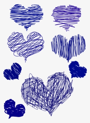 Drawing Computer Icons Watercolor Painting - Drawings Blue Pen Heart