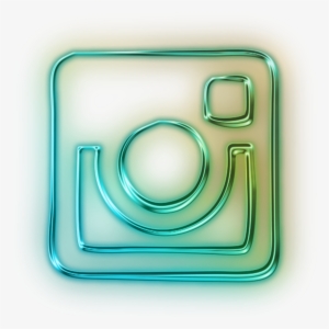 Instagram Logo Old Neon Light Blue Green Yellow Freetoe - Neon Instagram Icon Png