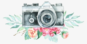 Vintage Camera Logo Png Png Royalty Free Stock - Camera With Flowers Png