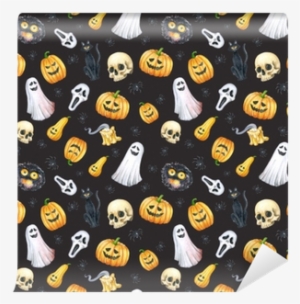 Happy Halloween Seamless Pattern Background - Ghost