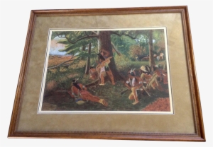Robison, Watercolor Painting Indian War Party Watching - Watercolor Painting