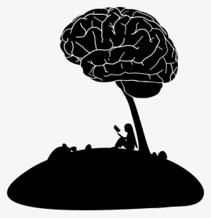 Download Girl Reading Book Under A Big Image - Brain Tree Png