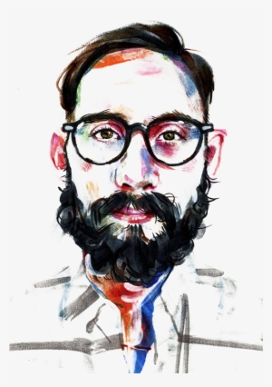 Tom Deslongchamp Beard Drawing Illustration - Homem Barbudo Desenho