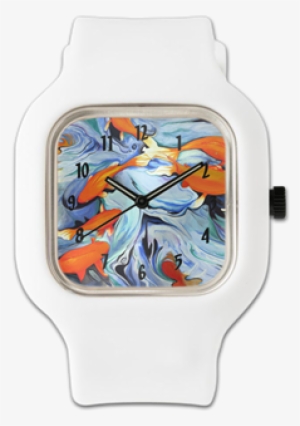 'fire Water' Abstract Watercolor Watch From Cafepress - Fire Water Wall Clock